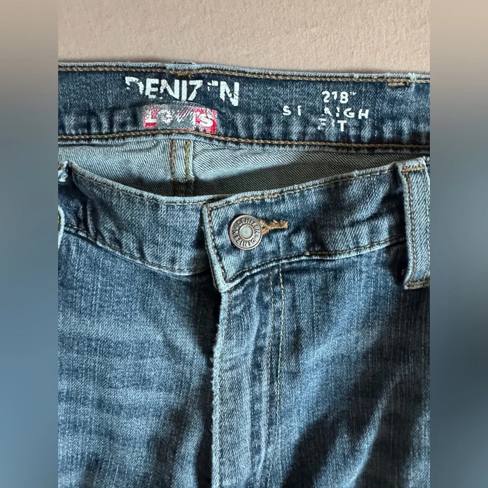 Levi's Denizen Denim Distressed‎ Blue Straight leg Jeans with Vintage Appeal